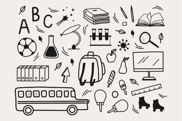 Back to School Clipart: Hand-Drawn Graphics & Illustrations