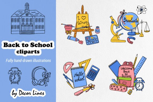 Back to School Cliparts: Graphics & Illustrations for Sellers