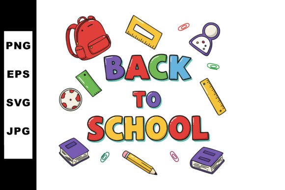 Back to School Colorful Letters with Sch Graphics