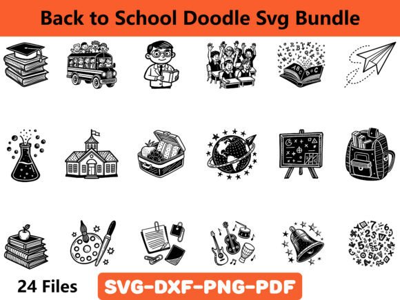 Back to School Doodle SVG Bundle: Graphics & Illustrations for Brand Warmth