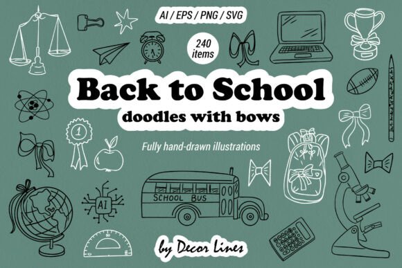 Back to School Doodles and Bows