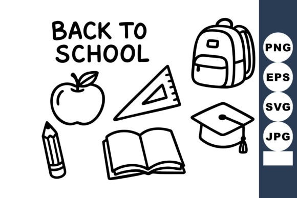 Back to School Education Supplies Illust: Clean Graphics & Illustrations for Local Brands
