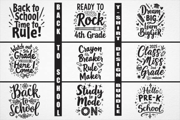 Back to School Funny Inspirational T-S: Graphics & Illustrations