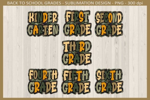 Back to School Grades Camo Background Graphics