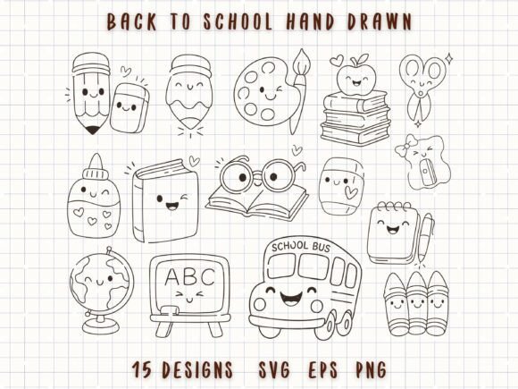 Back to School Hand Drawn SVG Set