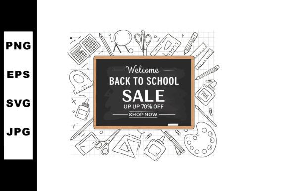 Back to School Sale Blackboard Graphics & Illustrations