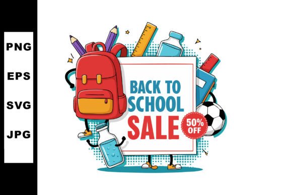Back to School Sale Promotion with Red B Graphics