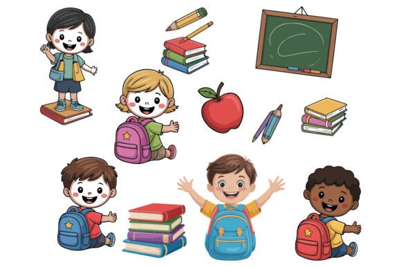Back to School Vector Clipart Set Bundle: Graphics & Illustrations for Local Branding