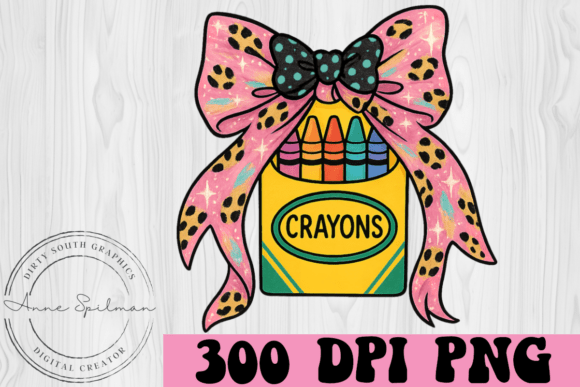 Crayons Bow Back to School Graphics & Illustrations