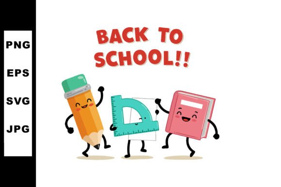 Cute Back to School Characters with Penc Graphics