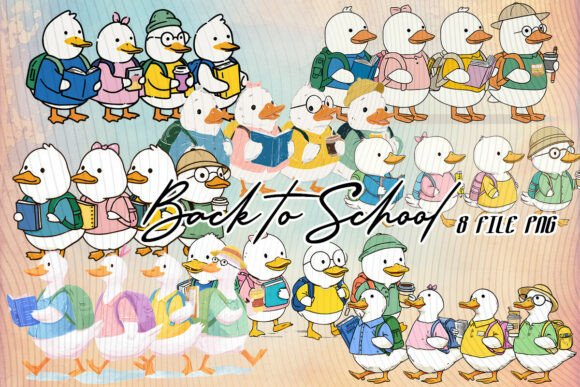 Four Gooses Back to School Clipart Shirt Graphics