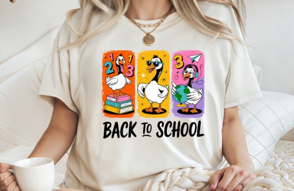 Funny Goose Back to School T-shirt PNG