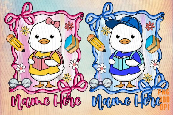 Goose Back to School Name Customize PNG: Graphics & Illustrations