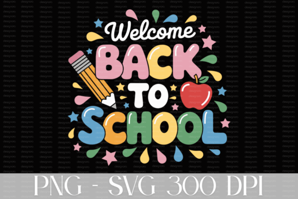 Groovy Welcome Back to School SVG Graphics & Illustrations