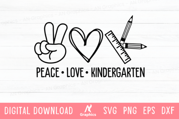 Peace Love KinderGarden SVG: Graphics & T-Shirt Designs