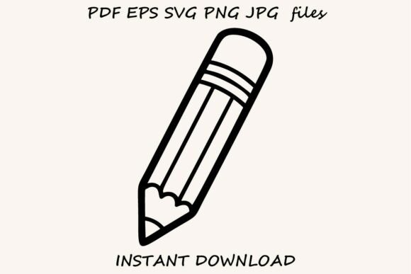 Pencil Outline – Back to School Clipart: Graphics & Illustrations