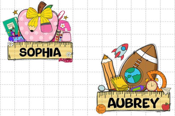 Personalized Back to School PNG Graphics for T-Shirt Designs