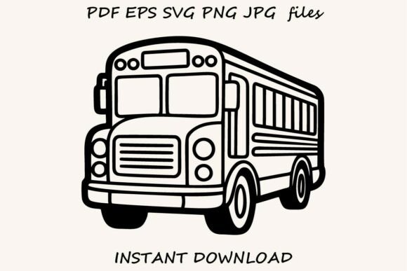 School Bus Outline – Back to School Graphics