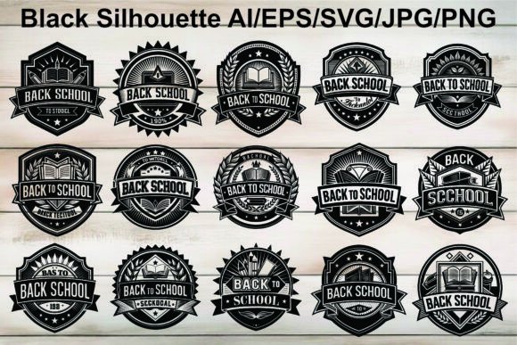 Silhouette Back to School Logo: Graphics & Illustrations for Real Publishing